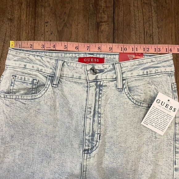 Guess Acid Wash Y2K Wide Leg Crop Jeans - Picture 7 of 11
